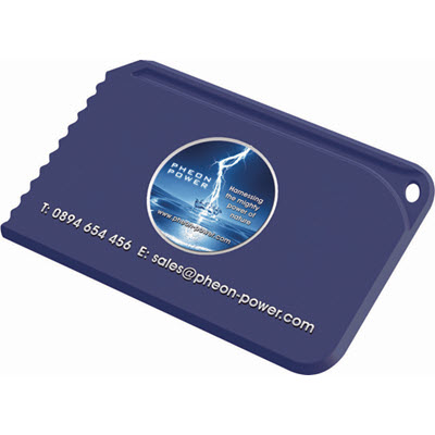 RECYCLED SNAP CREDIT CARD ICE SCRAPER BLUE