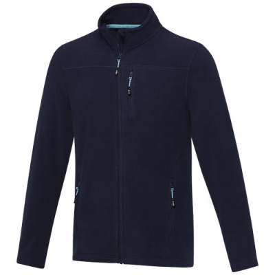 AMBER MENS GRS RECYCLED FULL ZIP FLEECE JACKET in Navy