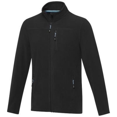 AMBER MENS GRS RECYCLED FULL ZIP FLEECE JACKET in Solid Black