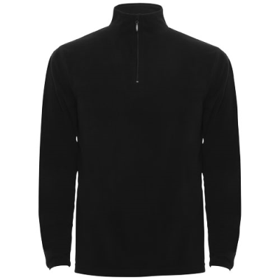 HIMALAYA MENS QUARTER ZIP FLEECE JACKET in Solid Black