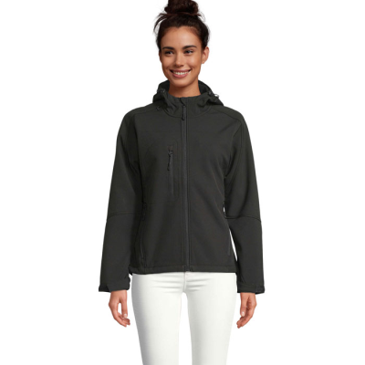 REPLAY LADIES HOOD SOFTSHELL in Black