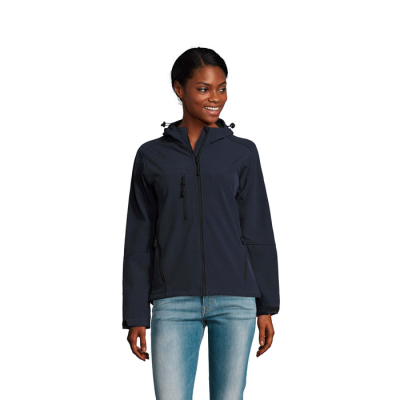 REPLAY LADIES HOOD SOFTSHELL in Blue