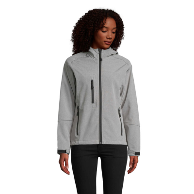 REPLAY LADIES HOOD SOFTSHELL in Grey