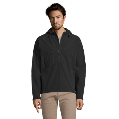 REPLAY MEN HOODED HOODY SOFTSHELL in Black