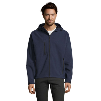 REPLAY MEN HOODED HOODY SOFTSHELL in Blue