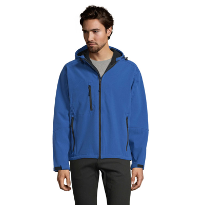 REPLAY MEN HOODED HOODY SOFTSHELL in Blue