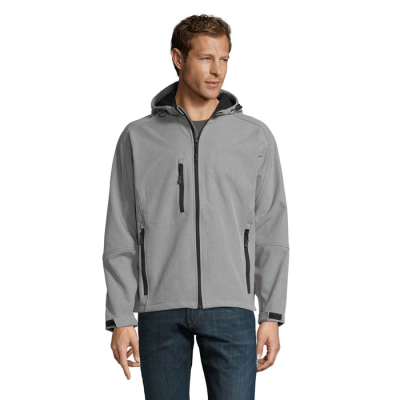 REPLAY MEN HOODED HOODY SOFTSHELL in Grey