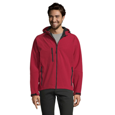 REPLAY MEN HOODED HOODY SOFTSHELL in Red