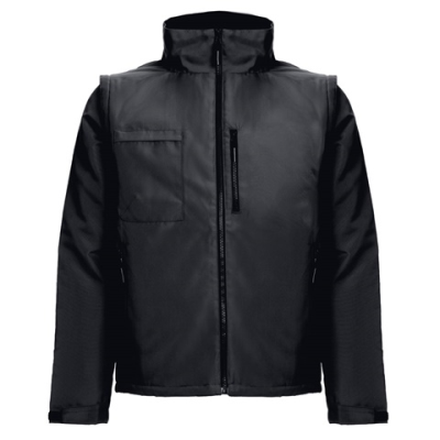 THC ASTANA UNISEX PADDED JACKET with Removable Sleeves - Xl in Black