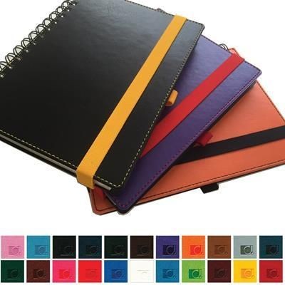 BELLUNO PU COLOURS A5 WIRO NOTE BOOK with Soft Touch Leather Look Cover