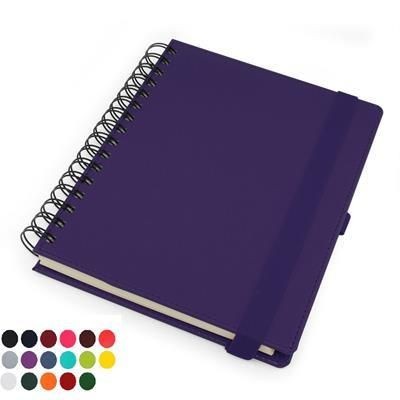 DELUXE A5 WIRO NOTE BOOK with Belluno Soft Touch Leather Look Cover to Both Sides