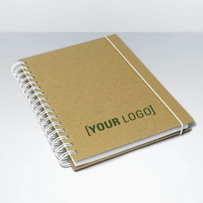 GREEN & GOOD RECYCLED A5 HARDBACK NATURAL SPIRAL WIRO BOUND NOTE BOOK