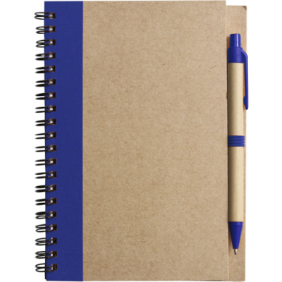 THE NAYLAND - CARDBOARD CARD NOTE BOOK with Ball Pen in Blue