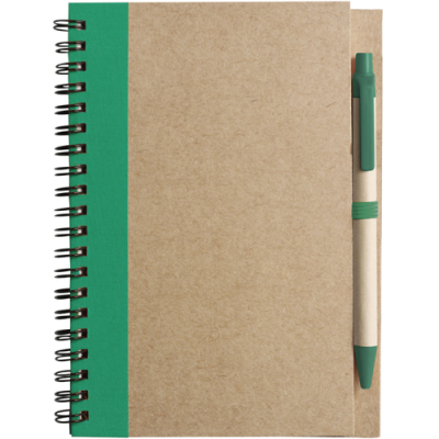 THE NAYLAND - CARDBOARD CARD NOTE BOOK with Ball Pen in Green