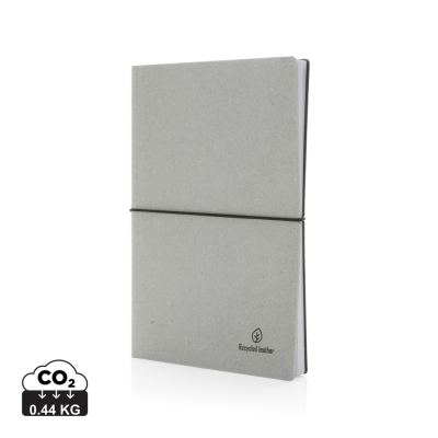 A5 BONDED LEATHER NOTE BOOK in Pale Grey