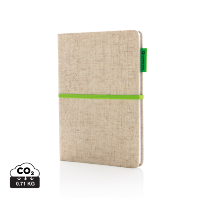 A5 ECO JUTE COTTON NOTE BOOK in Green