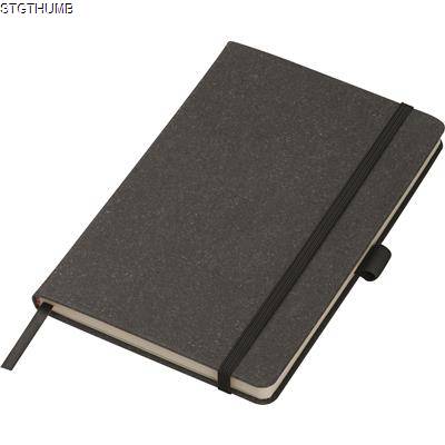 A5 NOTE BOOK with Bonded Leather Cover in Black