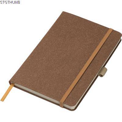 A5 NOTE BOOK with Bonded Leather Cover in Brown