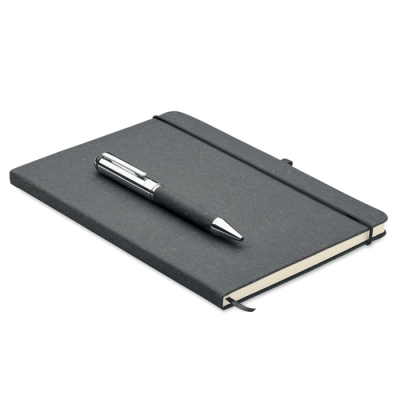 BONDED LEATHER NOTE BOOK SET in Black