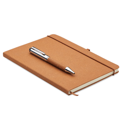 BONDED LEATHER NOTE BOOK SET in Brown