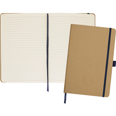 BROADSTAIRS ECO A5 KRAFT PAPER NOTE BOOK in Dark Natural Blue Navy