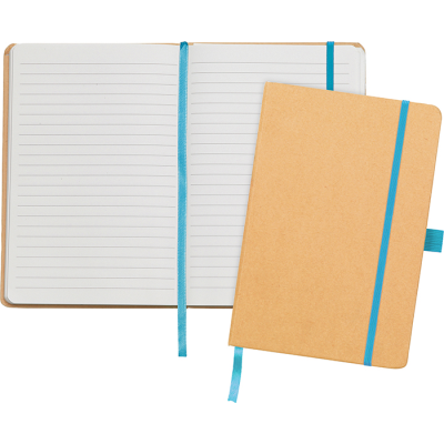 BROADSTAIRS ECO A5 KRAFT PAPER NOTE BOOK in Nat Cyan