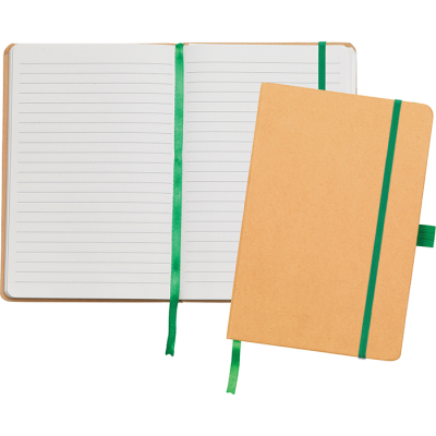 BROADSTAIRS ECO A5 KRAFT PAPER NOTE BOOK in Nat Green