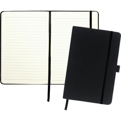 DOWNSWOOD A5 ECO RECYCLED COTTON NOTE BOOK in Black