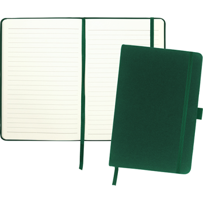 DOWNSWOOD A5 ECO RECYCLED COTTON NOTE BOOK in Forest Green