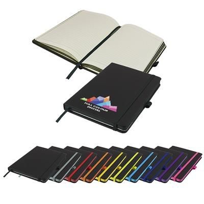 FULL COLOUR DENIRO EDGE A5 LINED SOFT TOUCH NOTE BOOK