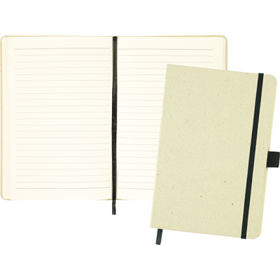 IWADE GRASS FIBRE ECO A5 NOTE BOOK in Natural & Black