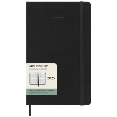 MOLESKINE HARD COVER 12 MONTH L WEEKLY PLANNER VERTICAL in Solid Black