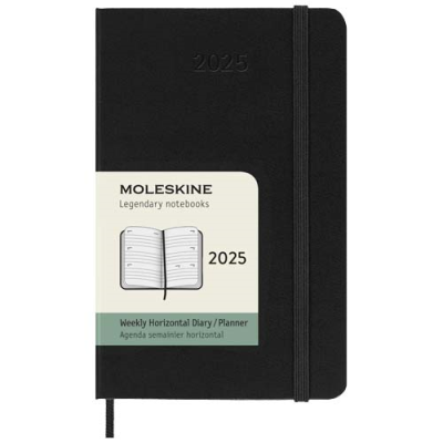 MOLESKINE HORIZONTAL HARD COVER 12 MONTH PK WEEKLY PLANNER in Solid Black