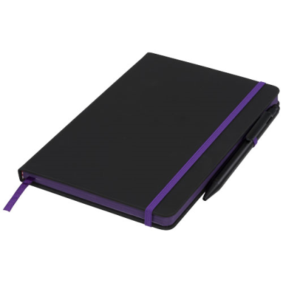 NOIR EDGE MEDIUM NOTE BOOK in Solid Black & Purple