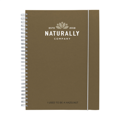 NOTE BOOK AGRICULTURAL WASTE A5 - HARDCOVER 100 PAPER in Hazelnut