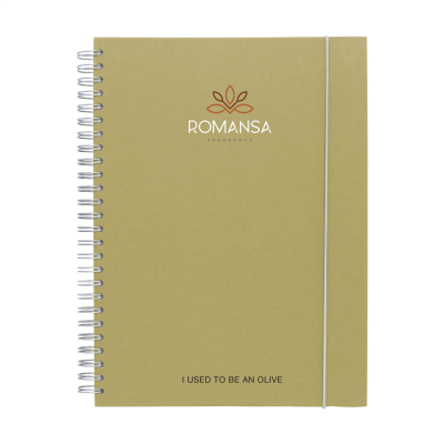 NOTE BOOK AGRICULTURAL WASTE A5 - HARDCOVER 100 PAPER in Olive