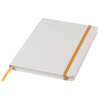 SPECTRUM A5 WHITE NOTE BOOK with Colour Strap in White & Orange