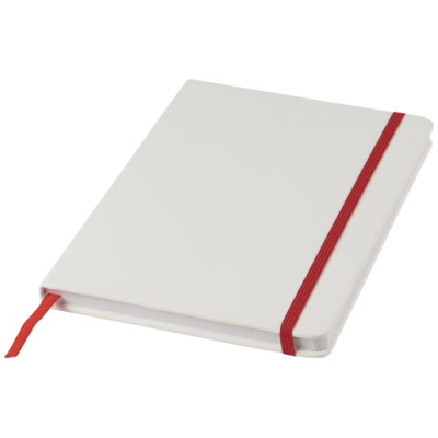 SPECTRUM A5 WHITE NOTE BOOK with Colour Strap in White & Red