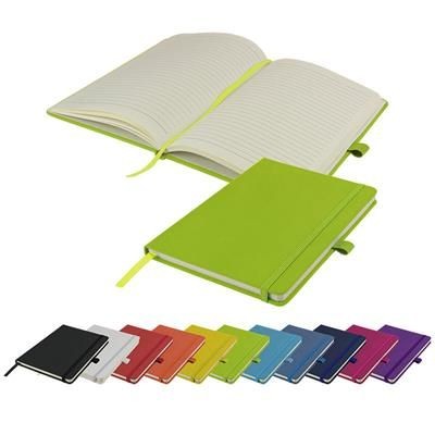 WATSON A5 BUDGET LINED SOFT TOUCH PU NOTE BOOK 160 PAGES in Lime