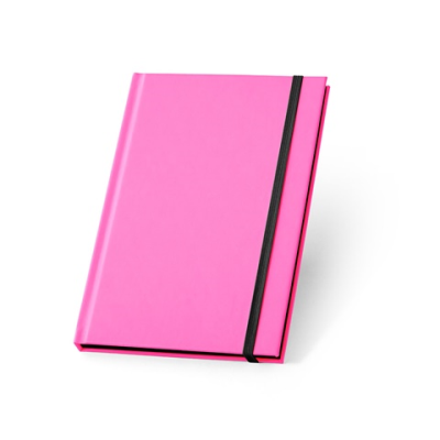 WATTERS A5 NOTE BOOK in Neon Fluorescent Fluorescent PU Lined x Sheet in Pink