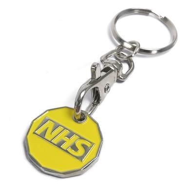 £1 SIZE TROLLEY COIN KEYRING