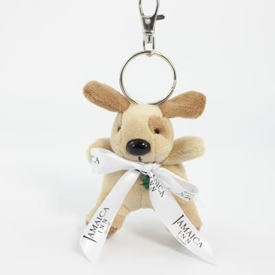 10CM SITTING PATCH KEYRING DOG