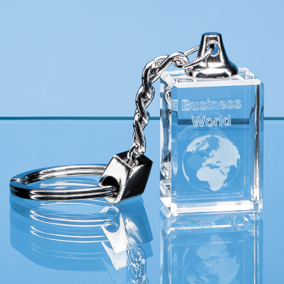 3CM OPTICAL CRYSTAL KEYRING