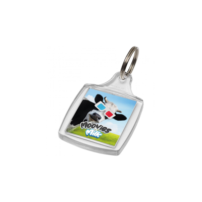 ACRYLIC INSERT KEYRING - A5 - 73MM x 46MM in Clear Transparent 