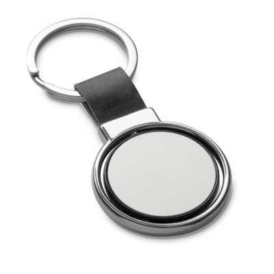 ALBRIGHT METAL AND PU KEYRING in Black