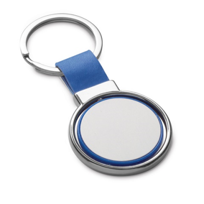 ALBRIGHT METAL AND PU KEYRING in Blue