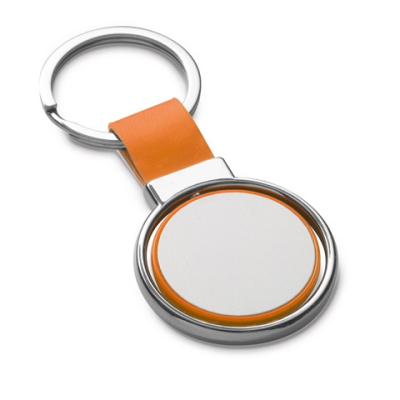 ALBRIGHT METAL AND PU KEYRING in Orange