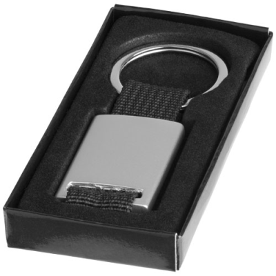 ALVARO WEBBING KEYRING CHAIN in Solid Black & Silver