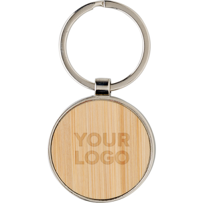 BAMBOO AND METAL KEYRING CHAIN in Bamboo