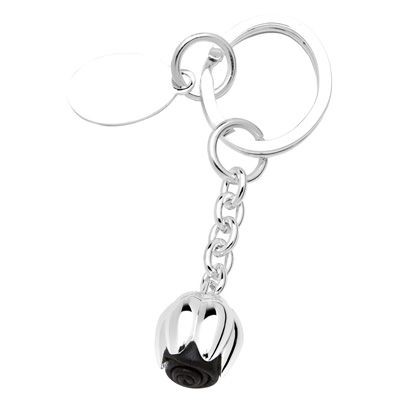 BLACK METAL TULIP KEYRING in Silver